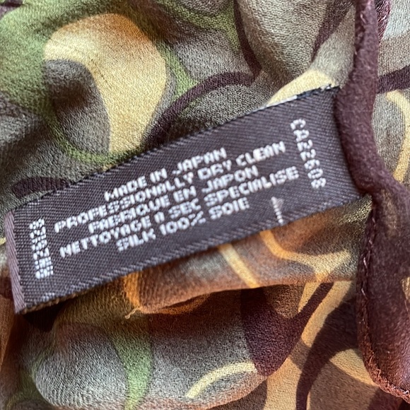 Coach khaki camouflage sheer silk signature c scarf - Picture 6 of 10